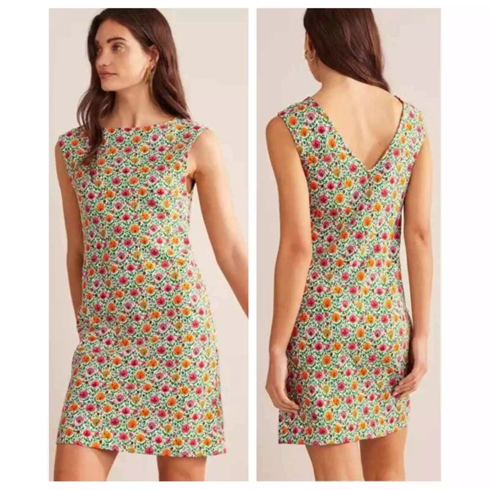 Boden Sleeveless Jersey Shift Dress in Enchanting Bloom